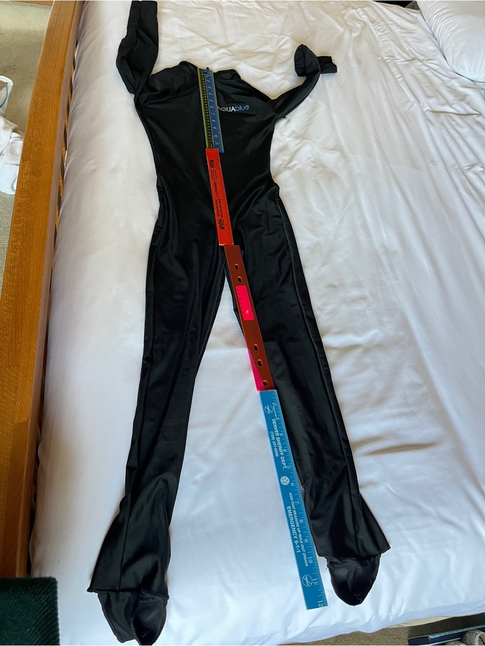AquaBlue Wetsuit Black Full Body UV Shield Zip Up Swimsuit Surf Dive Size S - Picture 6 of 16